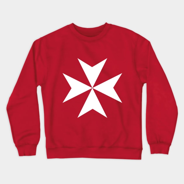 The Cross of Malta (red) Crewneck Sweatshirt by C E Richards